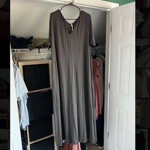 Grey Maxi Dress, 2X, Zenana Premium